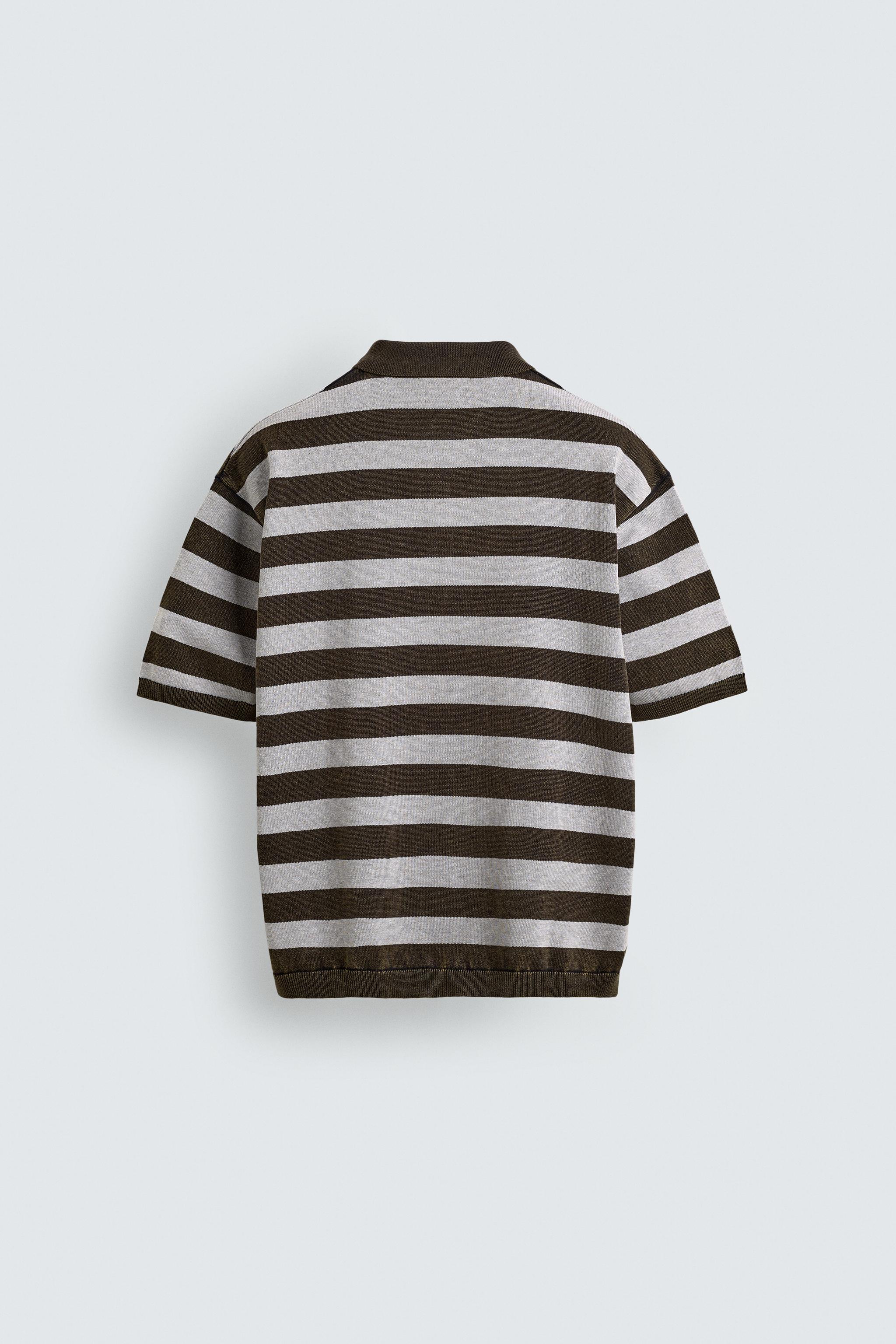 POLO EN MAILLE JACQUARD À RAYURES